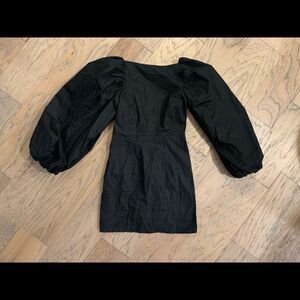 Nasty Gal Black Puff Sleeve Mini Dress